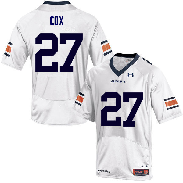 Men's Auburn Tigers #27 Chandler Cox White College Stitched Football Jersey
